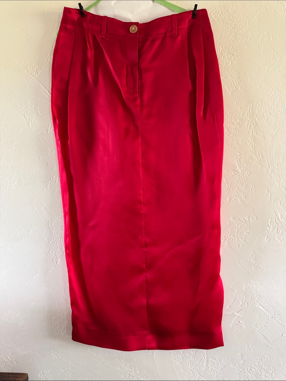 KHAITE Scarlet Red Midi Pencil Skirt